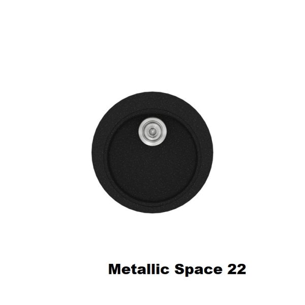 Στρογγυλοι μαυροι νεροχυτες κουζινας μοντερνοι 48 εκατοστων Metallic Space 22 Classic 316 Sanitec