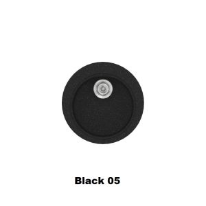 Black Modern 1 Bowl Small Round Composite Kitchen Sink Ø48 Classic 316 Sanitec