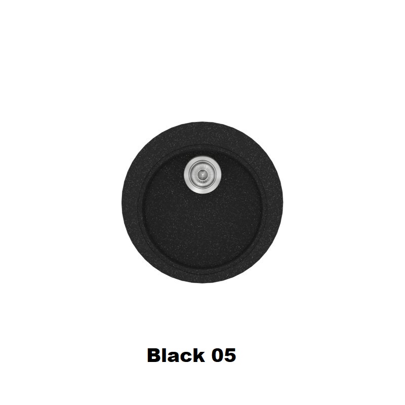 Μαυρος στρογγυλος νεροχυτης κουζινας συνθετικος μια γουρνα φ48 Black 05 Classic 316 Sanitec