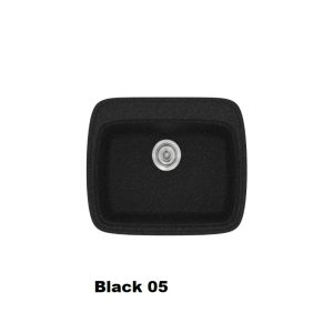 Μαυρος μικρος συνθετικος νεροχυτης κουζινας μοντερνος μονος 58χ50 Black 05 Classic 313 Sanitec