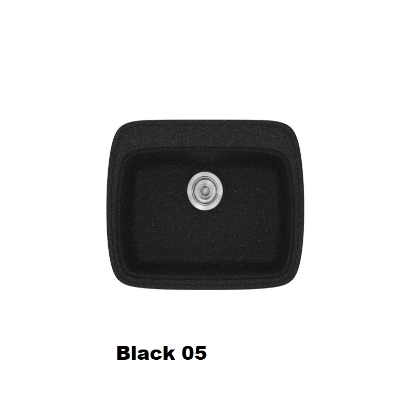 Μαυρος συνθετικος μικρος νεροχυτης κουζινας μοντερνος μονος 58χ50 Black 05 Classic 313 Sanitec