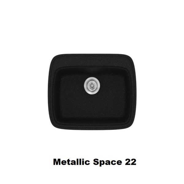 Μικροι συνθετικοι μαυροι νεροχυτες κουζινας μοντερνοι μονοι 58χ50 Metallic Space 22 Classic 313 Sanitec