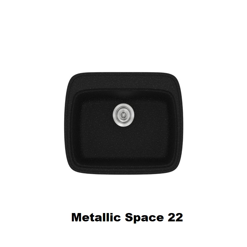 Μικροι μαυροι νεροχυτες κουζινας μοντερνοι μονοι 58χ50 Metallic Space 22 Classic 313 Sanitec