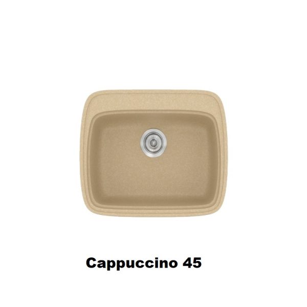 Μικροι συνθετικοι νεροχυτες κουζινας μοντερνοι μονοι χρωματος καπουτσινο 58χ50 Cappuccino 45 Classic 313 Sanitec