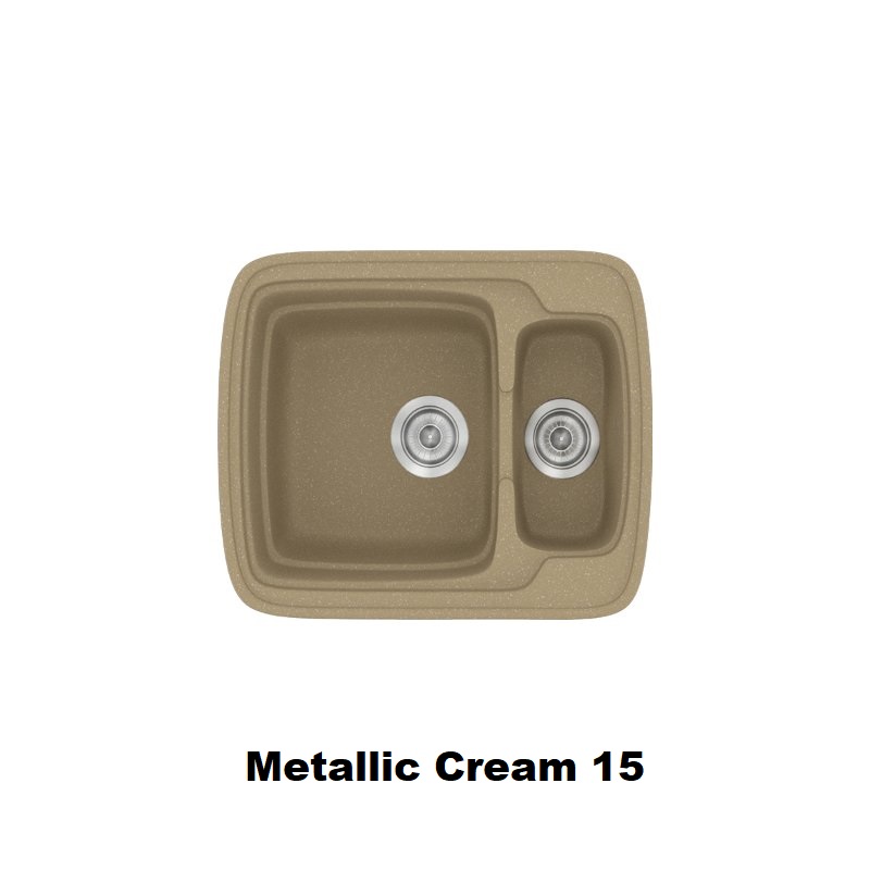Cream Modern 1,5 Bowl Composite Kitchen Sink 60×51 15 Classic 314 Sanitec