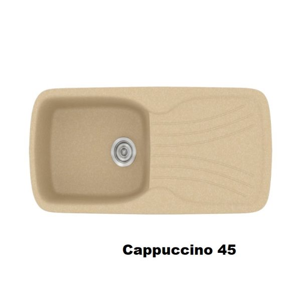 Μονοι νεροχυτες κουζινας συνθετικοι με μαξιλαρι και μια γουρνα καπουτσινο 97χ51 Cappuccino 45 Classic 308 Sanitec