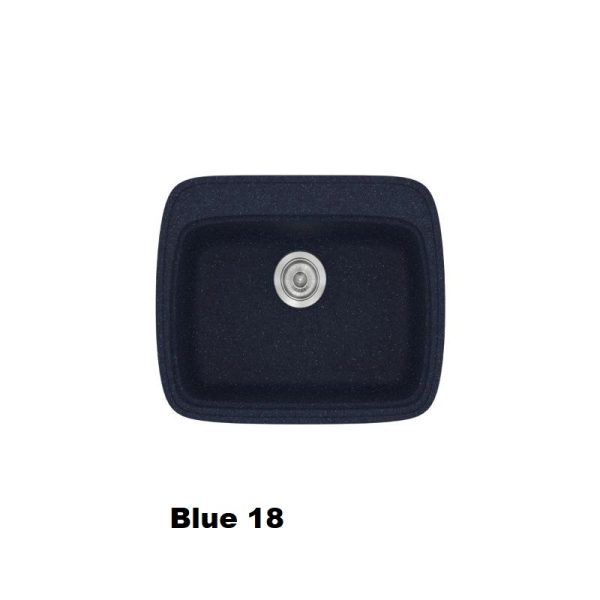 Μπλε συνθετικος μοντερνος μικρος νεροχυτης κουζινας 58χ50 με μια γουρνα Blue 18 Classic 313 Sanitec