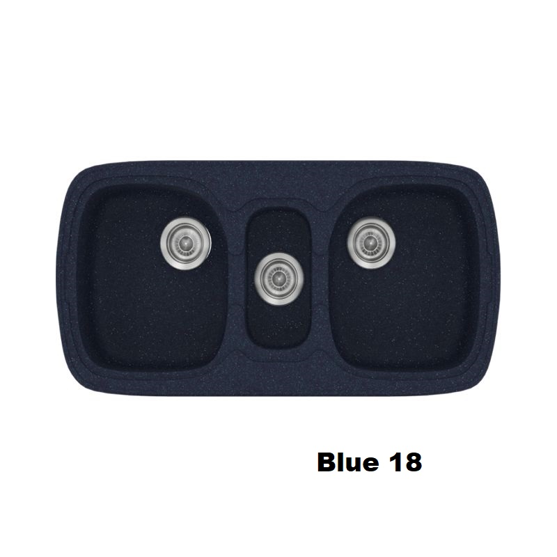 Blue Modern 2,5 Bowl Composite Kitchen Sink 96×51 18 Classic 303 Sanitec