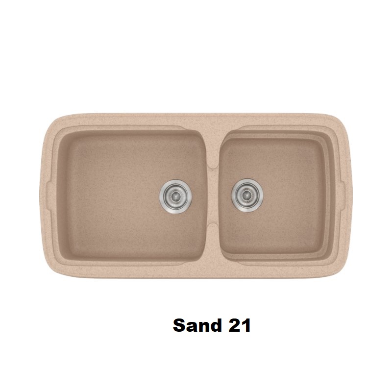 Sand Modern 2 Bowl Composite Kitchen Sink 96×51 21 Classic 305 Sanitec