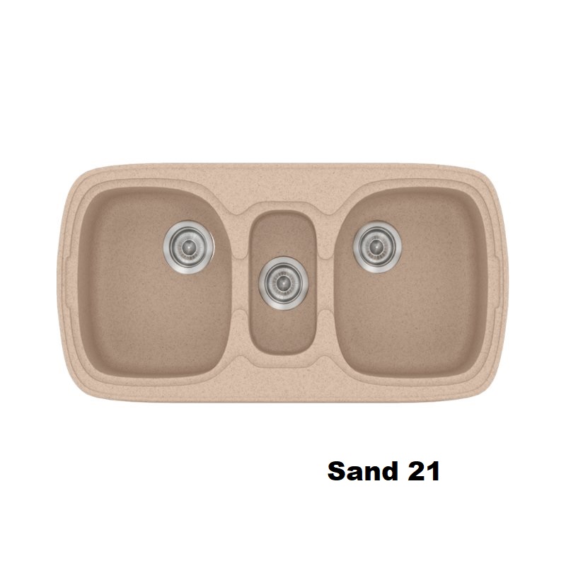 Sand Modern 2,5 Bowl Composite Kitchen Sink 96×51 21 Classic 303 Sanitec