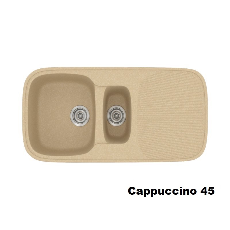 Cappuccino Modern 1,5 Bowl Composite Kitchen Sink with Drainer 97×50 45 Classic 301 Sanitec