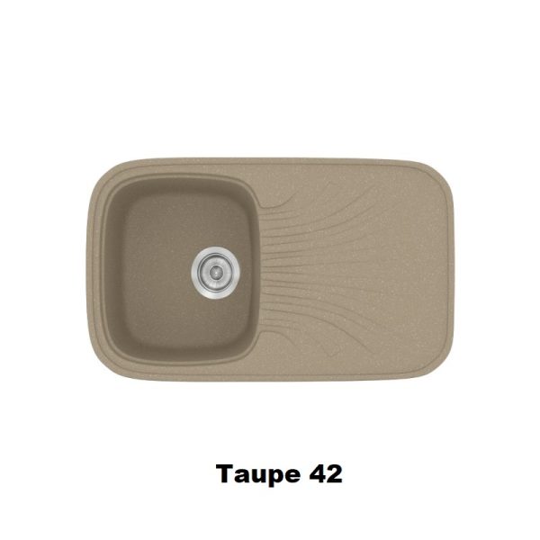 Taupe Modern 1 Bowl Composite Kitchen Sink with Drainer 82x50 42 Classic 315 Sanitec
