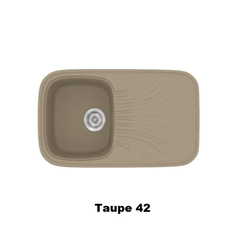 Taupe Modern 1 Bowl Composite Kitchen Sink with Drainer 82×50 42 Classic 315 Sanitec