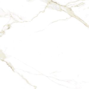 White Glossy Marble Effect Gres Porcelain Tile 60,5x60,5 Naos Gold