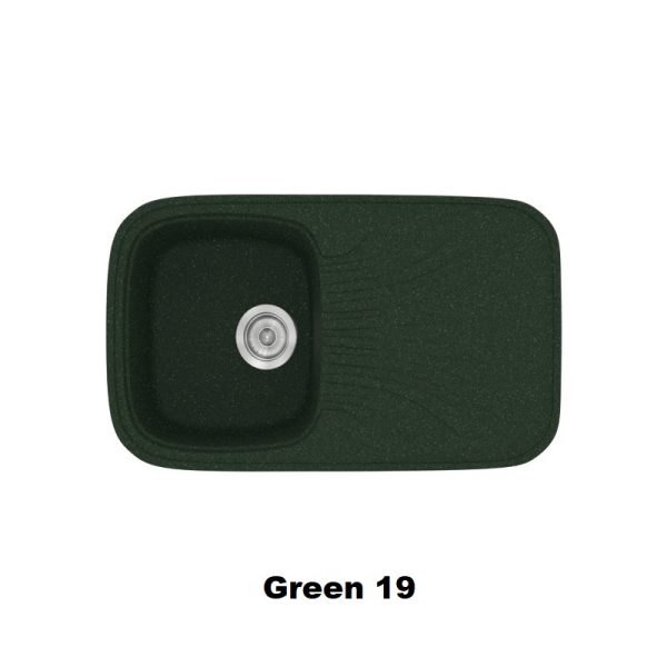 Πρασινοι συνθετικοι νεροχυτες κουζινας μοντερνοι με ποδια και γουρνα 82χ50 Green 19 Classic 315 Sanitec