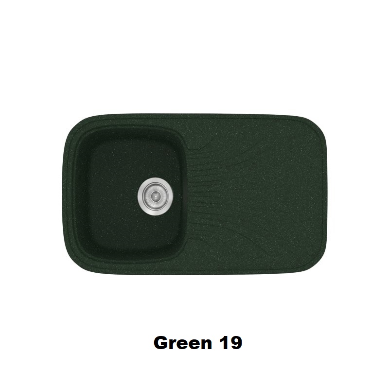 Πρασινοι νεροχυτες κουζινας συνθετικοι μοντερνοι με ποδια και γουρνα 82χ50 Green 19 Classic 315 Sanitec