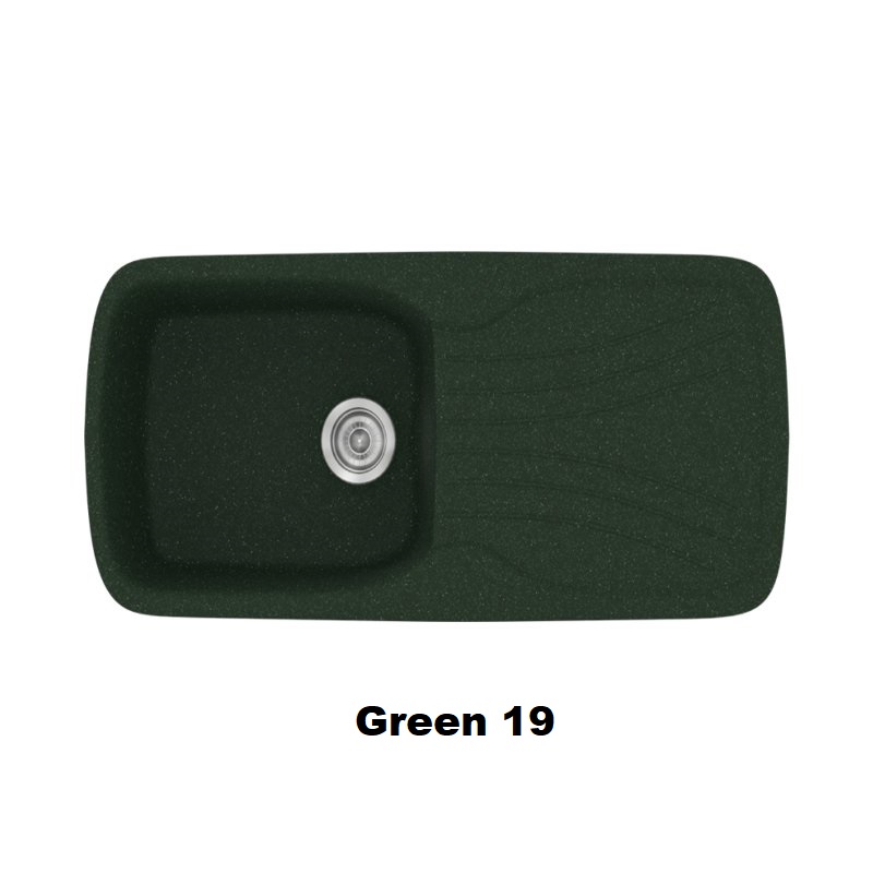 Πρασινοι συνθετικοι νεροχυτες κουζινας με 1 γουρνα και μαξιλαρι 97χ51 Green 19 Classic 308 Sanitec