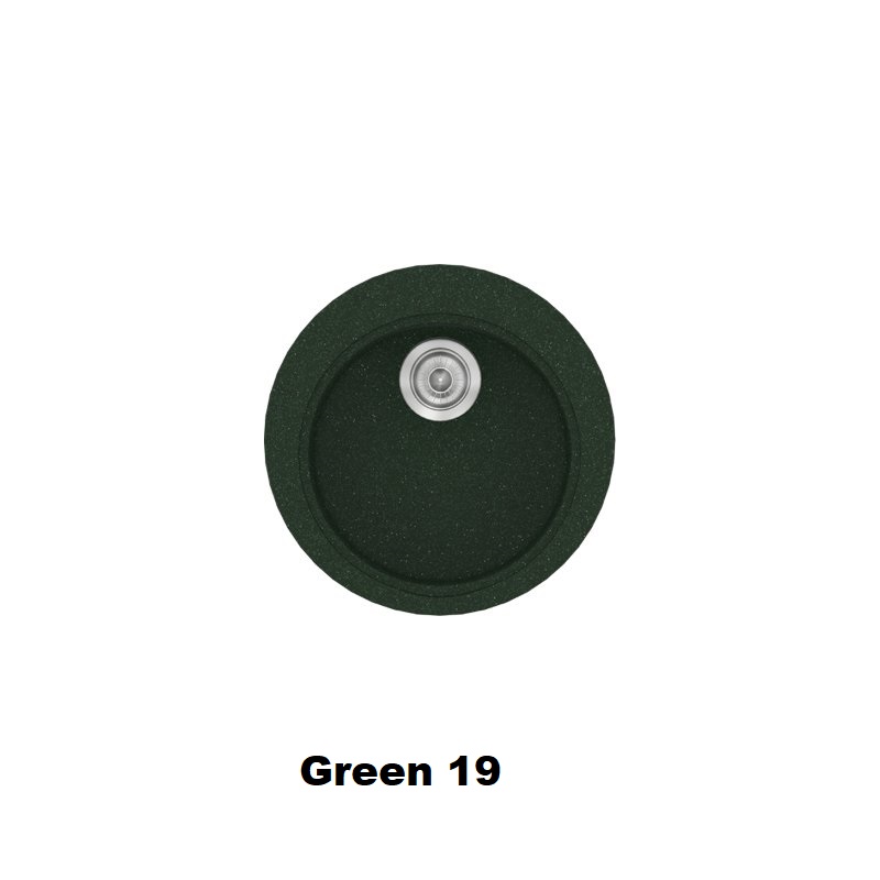 Πρασινος στρογγυλος νεροχυτης κουζινας μοντερνος συνθετικος φ48 Green 19 Classic 316 Sanitec