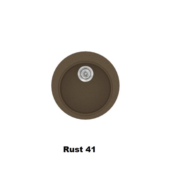 Στρογγυλοι συνθετικοι νεροχυτες για κουζινα μοντερνοι φ48 καφε Rust 41 Classic 316 Sanitec