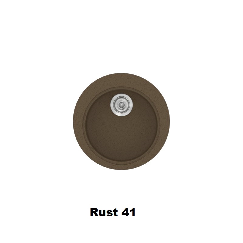 Στρογγυλοι νεροχυτες για κουζινα συνθετικοι μοντερνοι φ48 καφε Rust 41 Classic 316 Sanitec