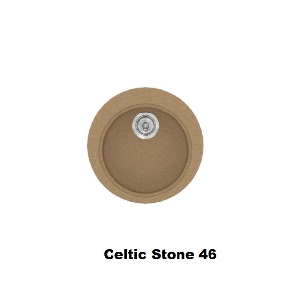 Brown Celtic Stone Modern 1 Bowl Small Round Composite Kitchen Sink Ø48 Classic 316 Sanitec