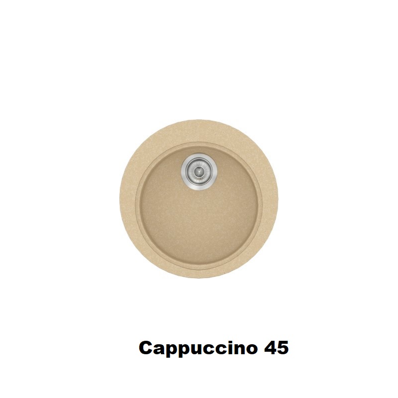 Στρογγυλος νεροχυτης κουζινας συνθετικος μοντερνος καπουτσινο διαμετρου 48 εκατοστων Cappuccino 45 Classic 316 Sanitec