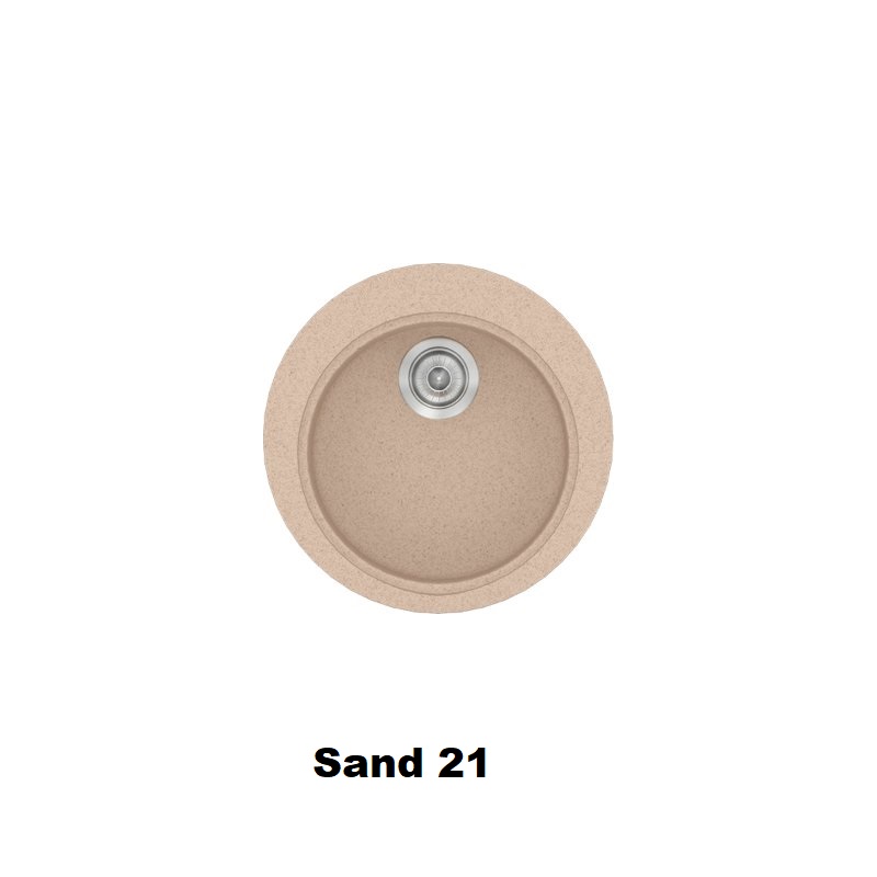 Στρογγυλος νεροχυτης συνθετικος μοντερνος μπεζ αμμου διαμετρου 48 Sand 21 Classic 316 Sanitec