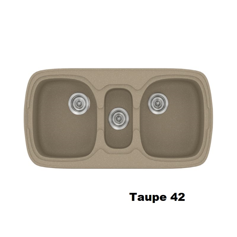 Light Brown Taupe Modern 2,5 Bowl Composite Kitchen Sink 96×51 42 Classic 303 Sanitec