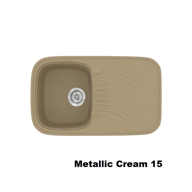 Cream Modern 1 Bowl Composite Kitchen Sink with Drainer 82×50 15 Classic 315 Sanitec