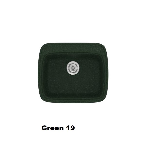 Συνθετικος νεροχυτης κουζινας μικρος πρασινος μοντερνος 58χ50 μονος Green 19 Classic 313 Sanitec