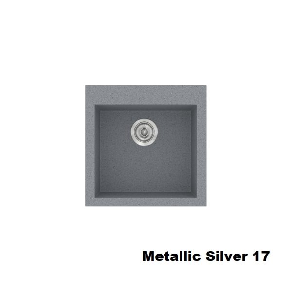 Silver Modern 1 Bowl Small Composite Kitchen Sink 50x50 Classic 339 Sanitec