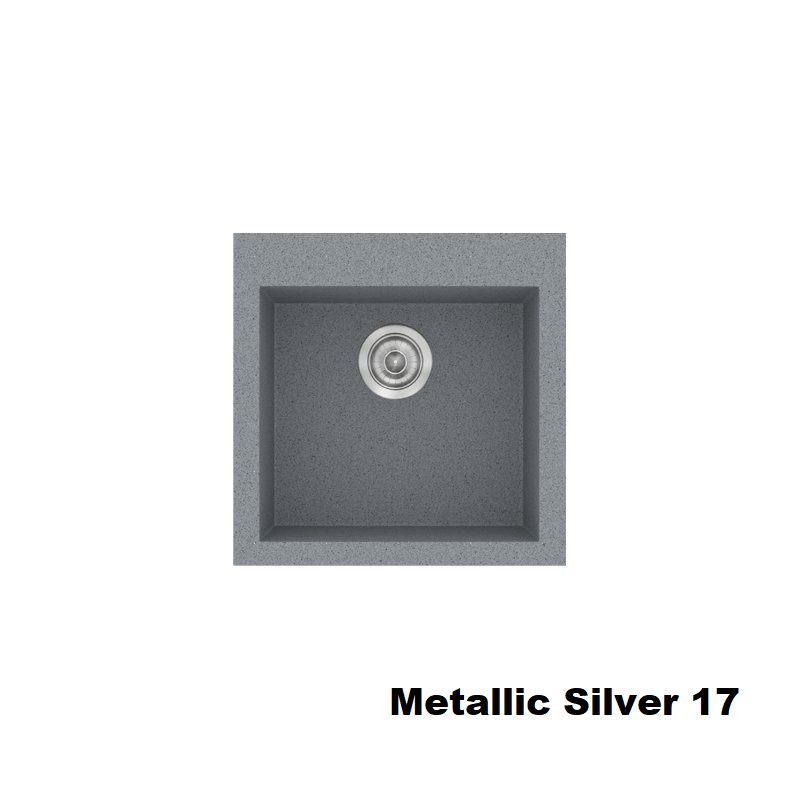 Silver Modern 1 Bowl Small Composite Kitchen Sink 50×50 Classic 339 Sanitec
