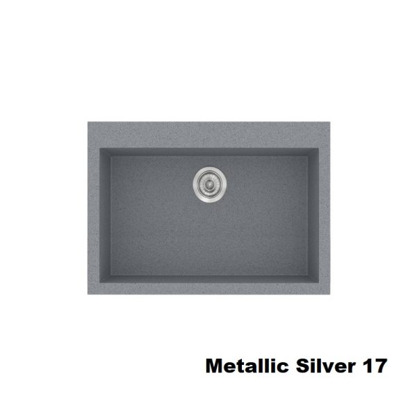Ασημι συνθετικος νεροχυτης κουζινας μοντερνος με 1 γουρνα 70χ50 Metallic Silver 17 Classic 338 Sanitec