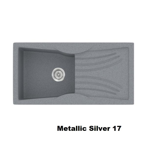 Ασημι νεροχυτες κουζινας συνθετικοι με ποδια και μαξιλαρι 99χ51 Metallic Silver 17 Classic 328 Sanitec