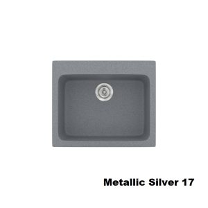 Ασημι μικροι συνθετικοι νεροχυτες κουζινας με μια γουρνα 60χ50 Metallic Silver 17 Classic 331 Sanitec