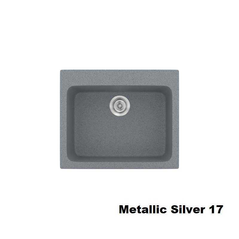 Ασημι συνθετικοι νεροχυτες κουζινας μικροι με μια γουρνα 60χ50 Metallic Silver 17 Classic 331 Sanitec