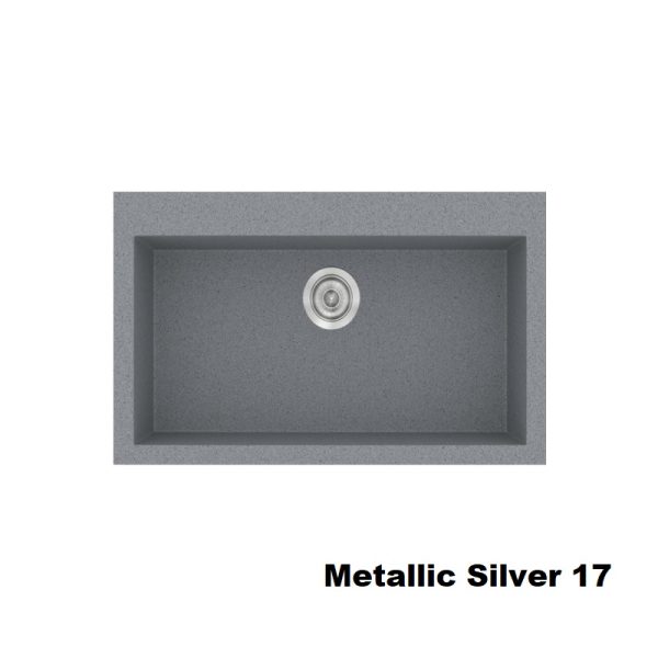 Ασημι συνθετικοι μοντερνοι νεροχυτες κουζινας με μια γουρνα 79χ50 Metallic Silver 17 Classic 333 Sanitec