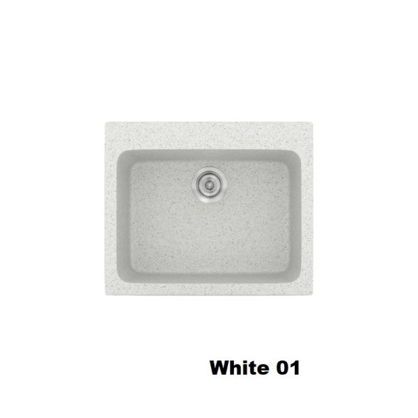 Λευκοι νεροχυτες για κουζινα μικροι με 1 γουρνα μοντερνοι 60χ50 White 01 Classic 331 Sanitec