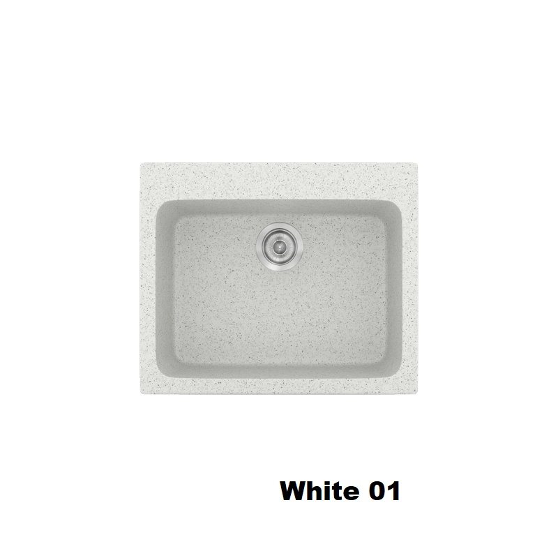 Crispy White Modern 1 Bowl Small Composite Kitchen Sink 60×50 Classic 331 Sanitec