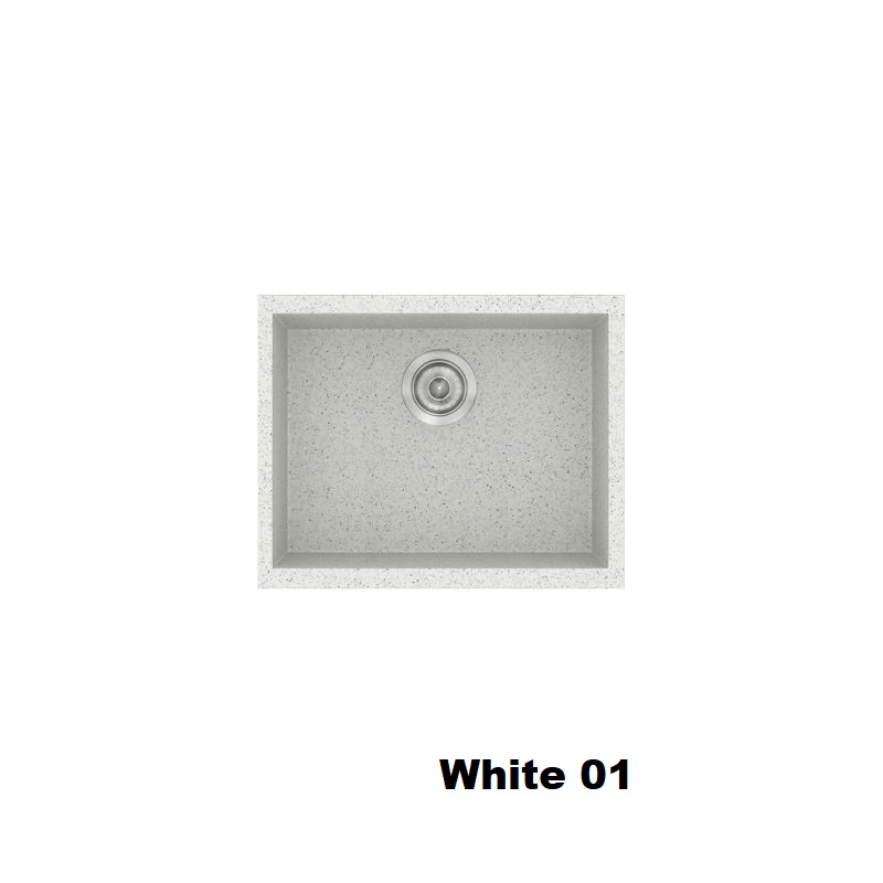 White Modern 1 Bowl Small Composite Kitchen Sink 50×40 Classic 341 Sanitec