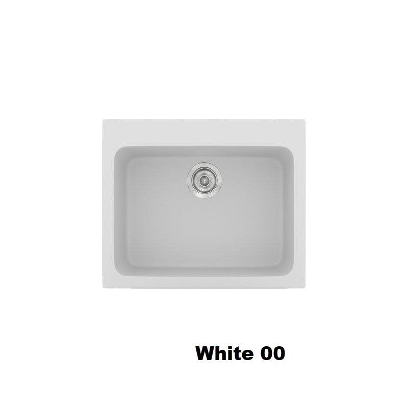 White Modern 1 Bowl Small Composite Kitchen Sink 60×50 Classic 331 Sanitec