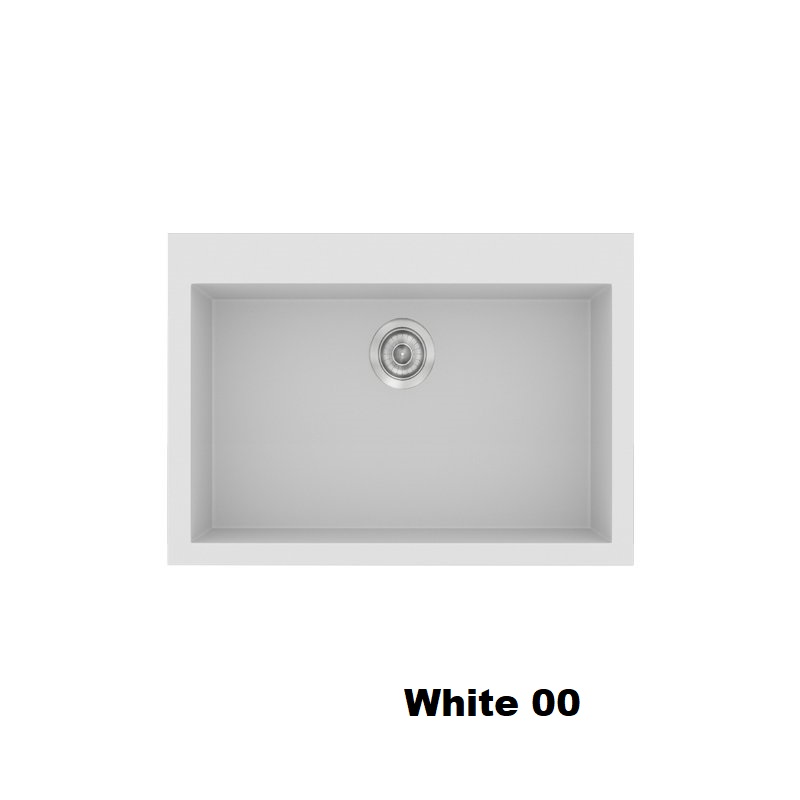 White Modern 1 Bowl Composite Kitchen Sink 70×50 Classic 338 Sanitec