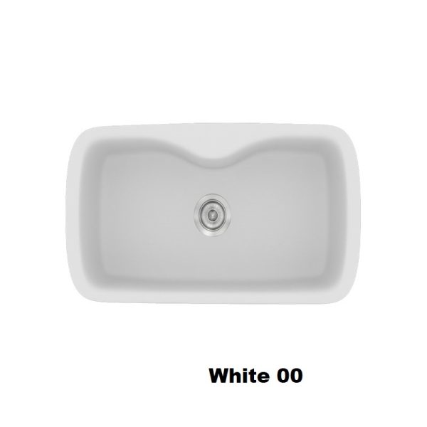 Λευκος συνθετικος νεροχυτης κουζινας με 1 γουρνα μοντερνος 83χ51 White 00 Classic 321 Sanitec