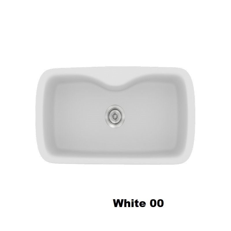 Ασπρος συνθετικος νεροχυτης κουζινας με 1 γουρνα μοντερνος 83χ51 White 00 Classic 321 Sanitec