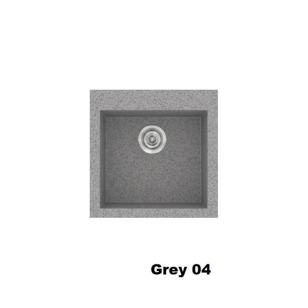 Grey Modern 1 Bowl Small Composite Kitchen Sink 50x50 Classic 339 Sanitec