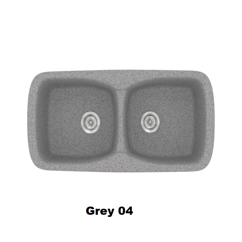Grey Modern 2 Bowl Composite Kitchen Sink 93×51 Classic 319 Sanitec