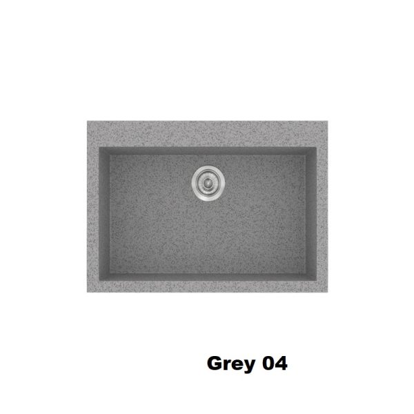 Grey Modern 1 Bowl Composite Kitchen Sink 70x50 Classic 338 Sanitec