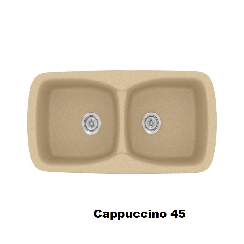Καπουτσινο νεροχυτης κουζινας συνθετικος διπλος μοντερνος 93χ51 Cappuccino 45 Classic 319 Sanitec