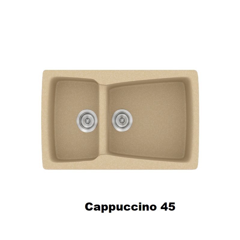 Καπουτσινο συνθετικος νεροχυτης κουζινας με 1,5 γουρνες 79χ50 Cappuccino 45 Classic 320 Sanitec