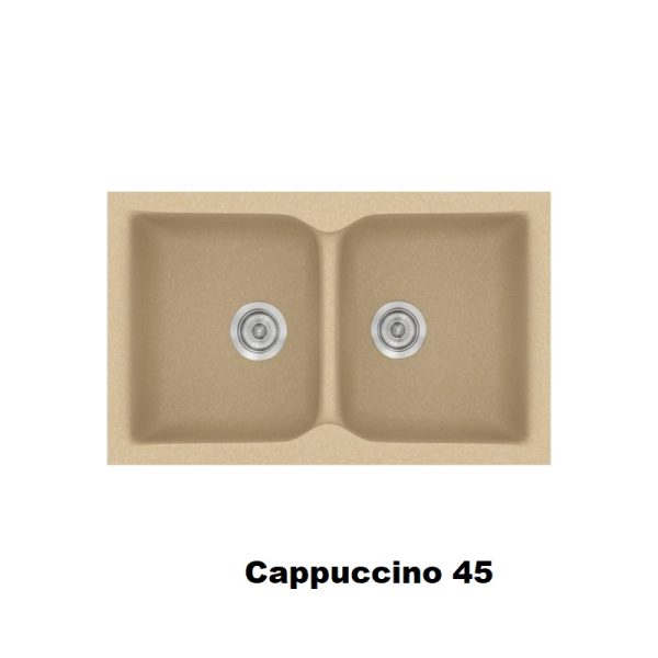 Καπουτσινο διπλος συνθετικος νεροχυτης κουζινας μοντερνος 81χ50 Cappuccino 45 Classic 322 Sanitec